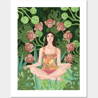 Monkey Mind Meditation Art Print Posters and Art